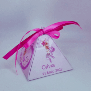 Caixa de papel formato pirâmide personalizável