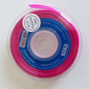 Fita de cetim 0,6 cm de largura fucsia