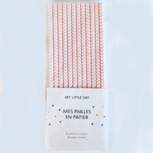 Palhinha de papel chevron rosa