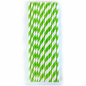 Palhinha de papel com riscas verdes