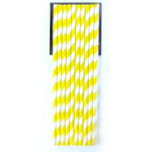 Palhinha de papel com riscas amarelas