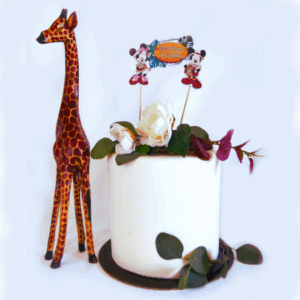 Topo para bolo tema Minie e Mickey Safári