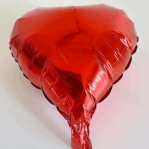 Balão alumínio forma coração vermelho