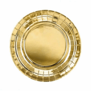 Prato de papel dourado liso